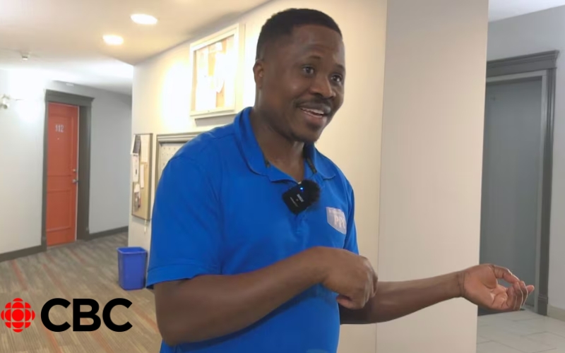 An employee of Picture Perfect Cleaning from an article from the CBC